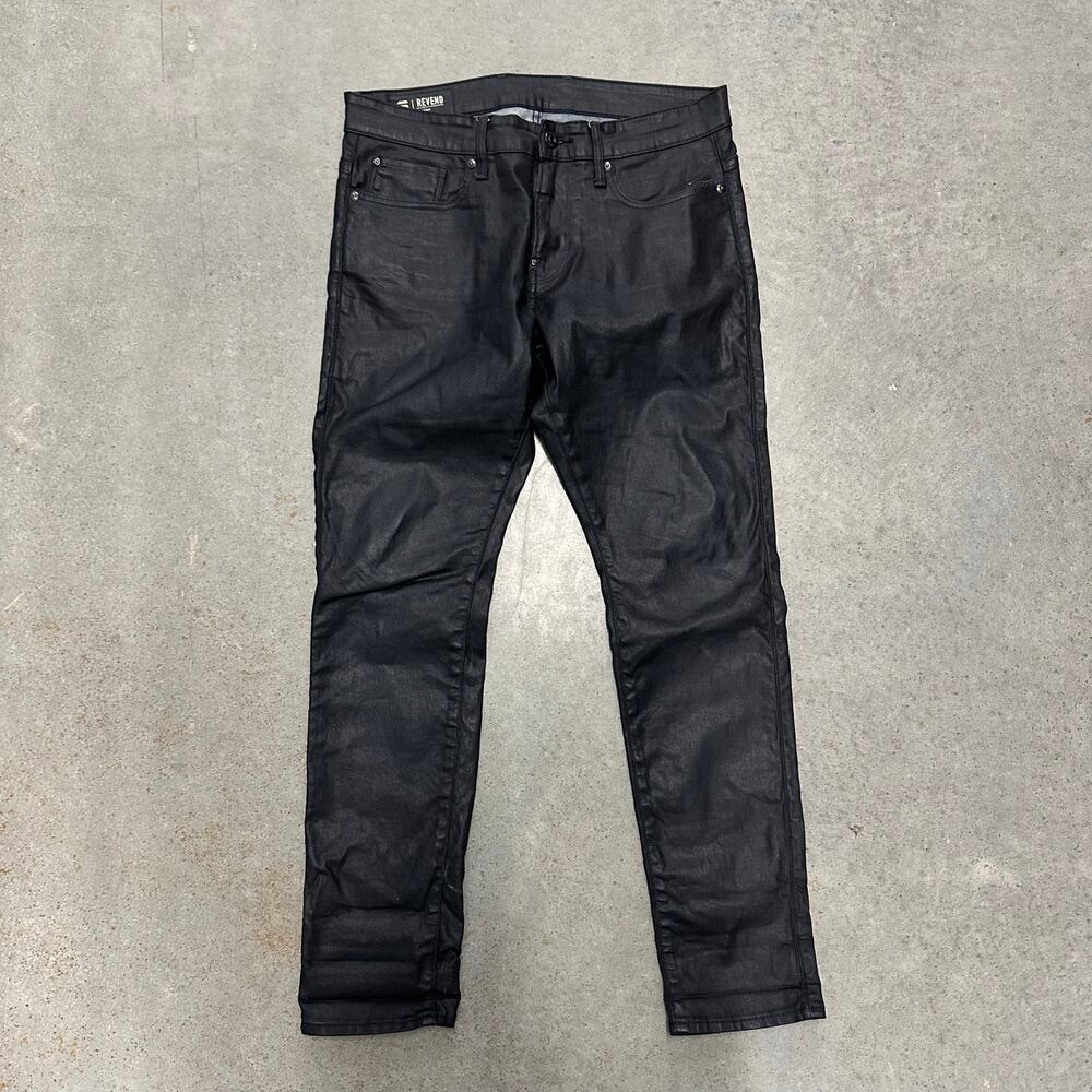 G-Star RAW Revend Skinny Coated Black Denim Jeans Mens Size 31x30 51010-7101